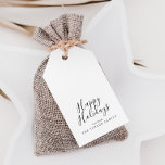 Minimalist Happy Holidays Gift Tags<br><div class="desc">These minimalist happy holidays gift tags are perfect for a simple holiday present. The design features classic black and white typography paired with a rustic yet elegant script font with hand lettered style. Personalise them with your name.</div>