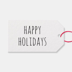 Minimalist Happy Holidays. Modern Simple Christmas Gift Tags