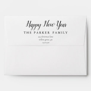 Minimalist Happy New Year Holiday Card Envelope