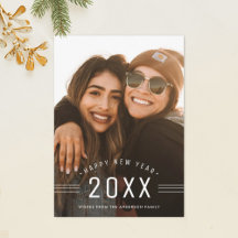 Minimalist Happy New Year Photo Card