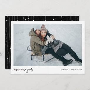 Minimalist Happy New Year Photo Holiday Card