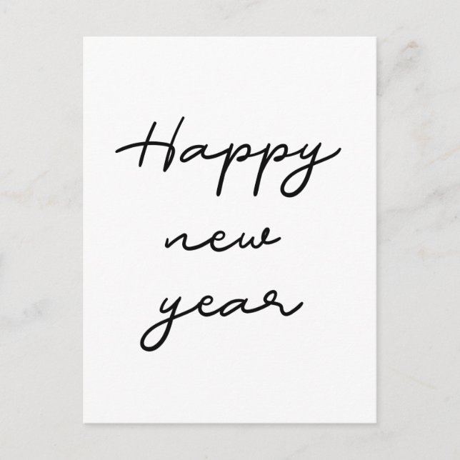 Minimalist Happy New Year Postcard (Front)