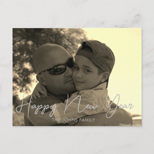 Minimalist Happy New Years 2023 Sepia  Postcard (Front)