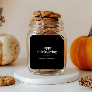 Minimalist Happy Thanksgiving Quote Square Sticker