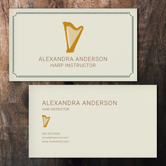 Minimalist Harp Instructor Business Card (Minimalist Harp Instructor Business Card)