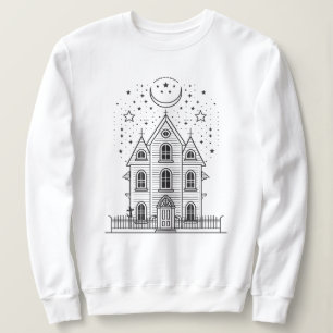 Minimalist Haunted House Halloween Sweatshirt