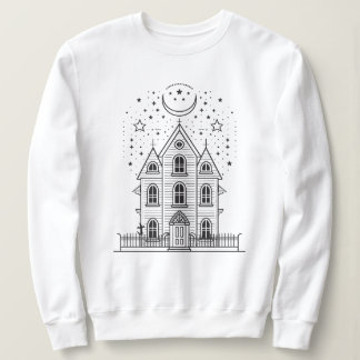 Minimalist Haunted House Halloween Sweatshirt
