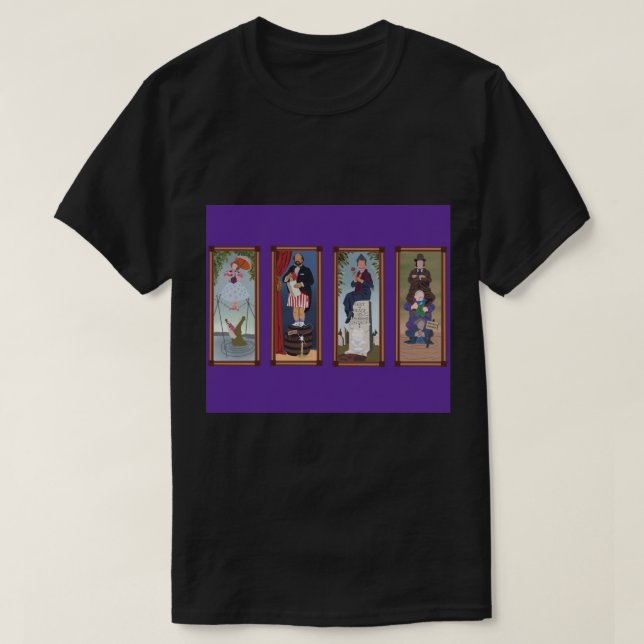 Minimalist Haunted Mansion Stretching Room Portrai T-Shirt (Design Front)