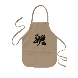 Minimalist Hazelnut – Ink Brush Botanic Design on  Kids Apron