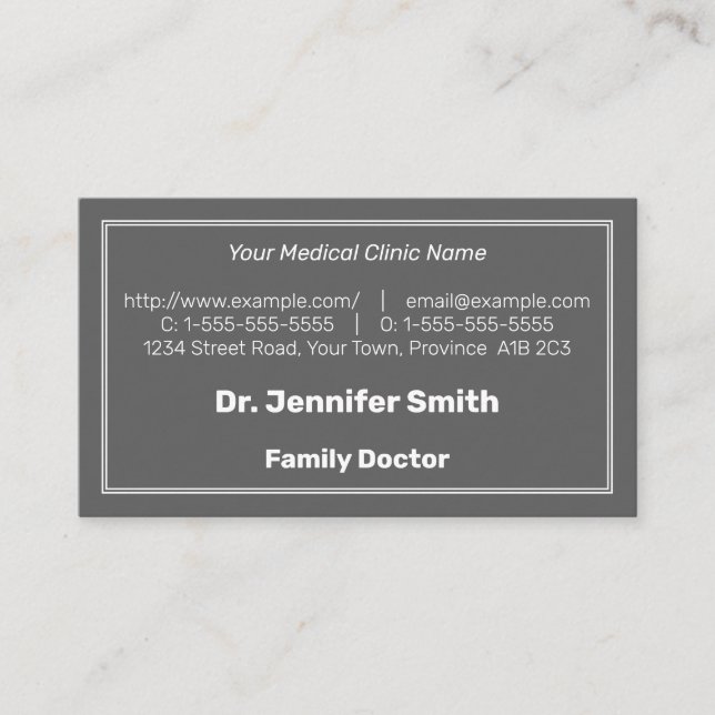 Minimalist, Healthcare Professional Business Card (Front)