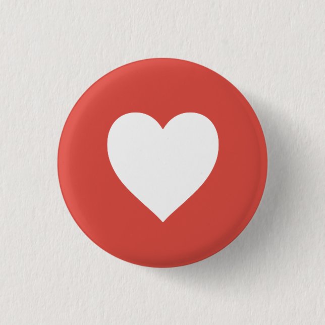 Minimalist Heart Icon – Simple Love Symbol Design 3 Cm Round Badge (Front)