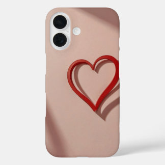 Minimalist Heart Outline iPhone 16 Case