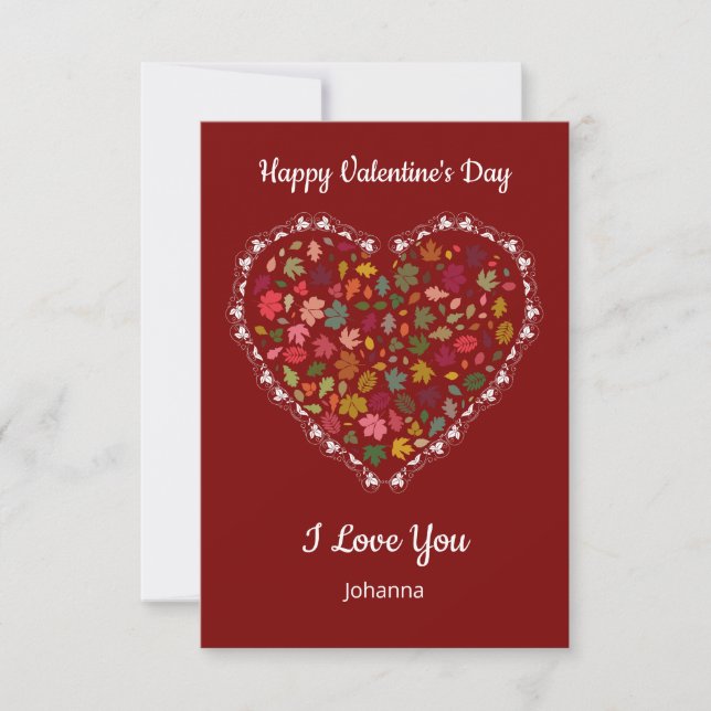 Minimalist Heart Red Valentine's Day Card – Custom (Front)