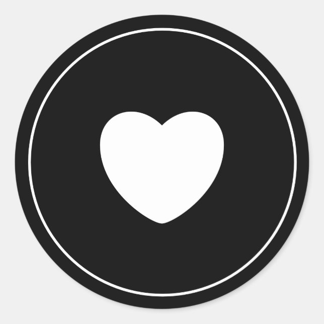 Minimalist Heart Sticker | Black (Front)