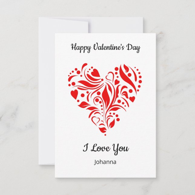 Minimalist Heart Valentine's Day Card – Custom (Front)