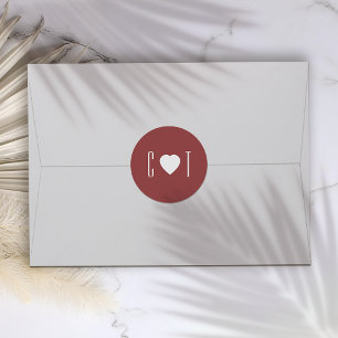 Minimalist Heart Wedding Classic Round Sticker
