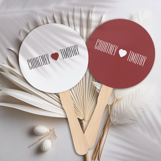 Minimalist Heart Wedding Hand Fan (Creator Uploaded)