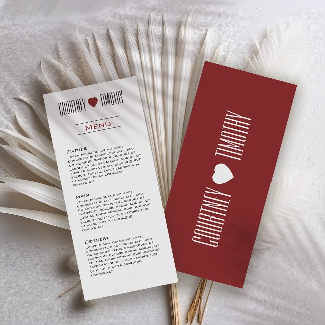 Minimalist Heart Wedding Menu (Creator Uploaded)