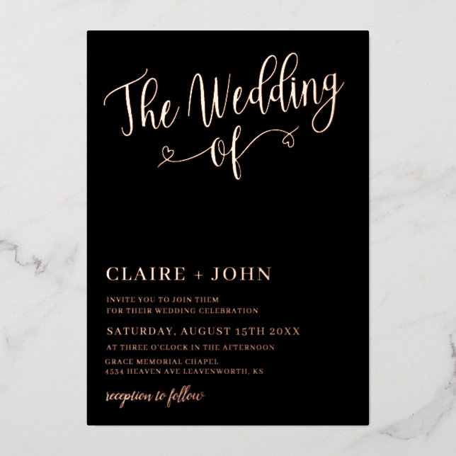 Minimalist Heart Wedding of Invitation (Front)