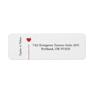 Minimalist Heart Wedding Return Address Labels