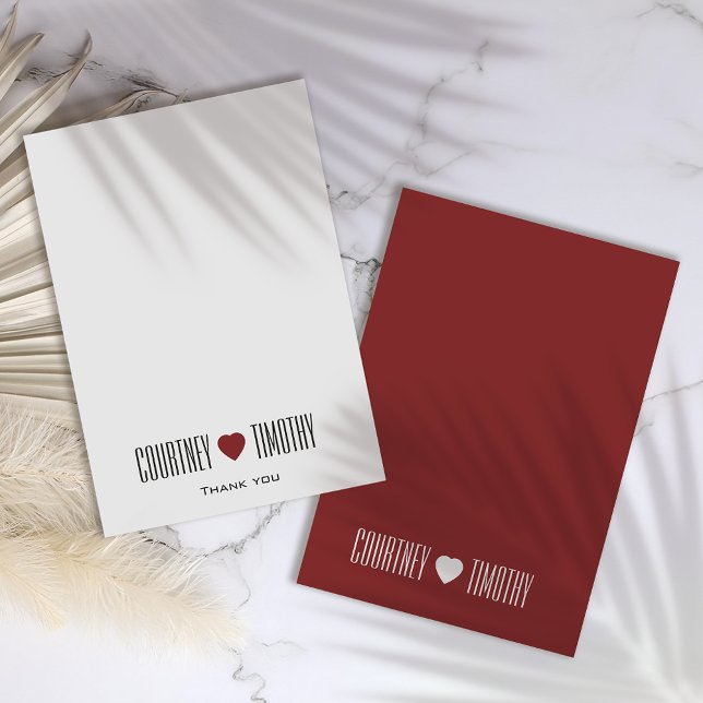Minimalist Heart Wedding Thank You Card (Creator Uploaded)