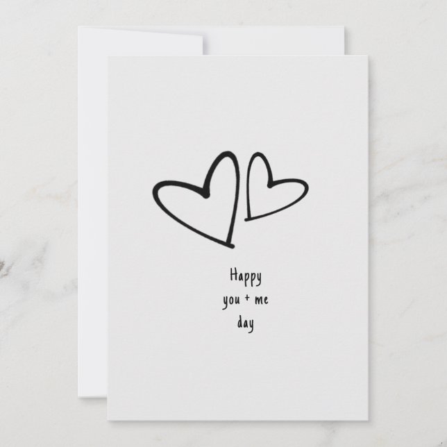Minimalist Heart You & Me Valentine's Day Special  Holiday Card (Front)