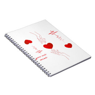Minimalist Heartbeat and Hands Love Mug – Romantic Notebook