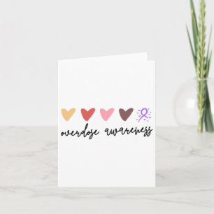 Minimalist Hearts Overdose Awareness 1 Card