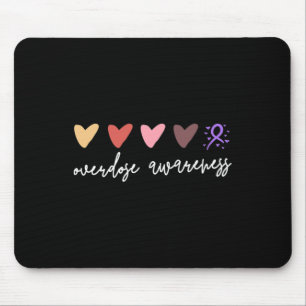 Minimalist Hearts Overdose Awareness  Mouse Mat