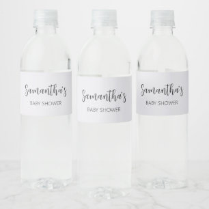 Minimalist Hello Baby Modern Baby Shower  Water Bottle Label
