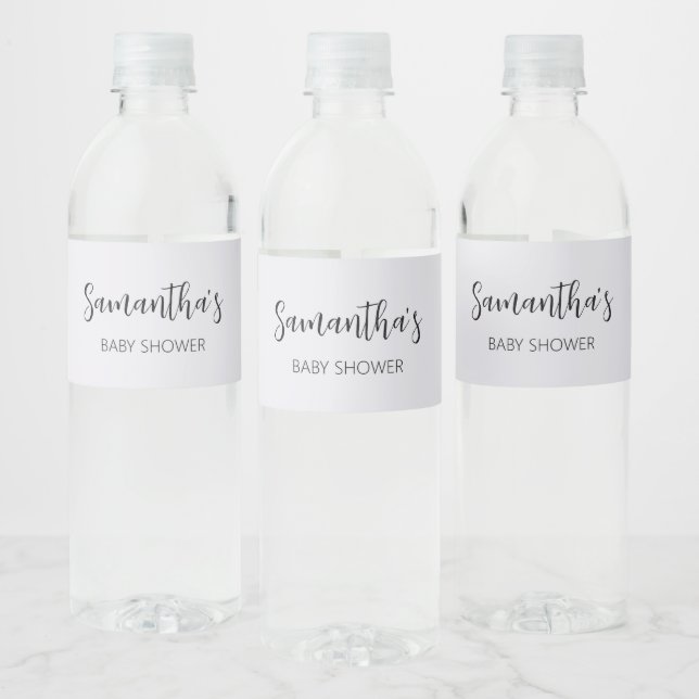 Minimalist Hello Baby Modern Baby Shower  Water Bottle Label (Bottles)