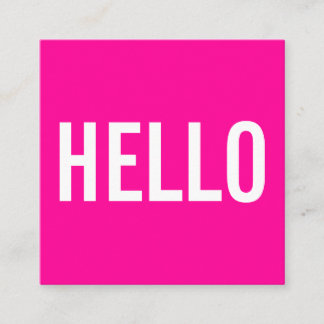 Minimalist Hello Business Cards