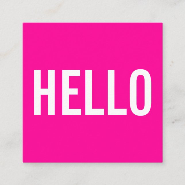 Minimalist Hello Business Cards (Front)