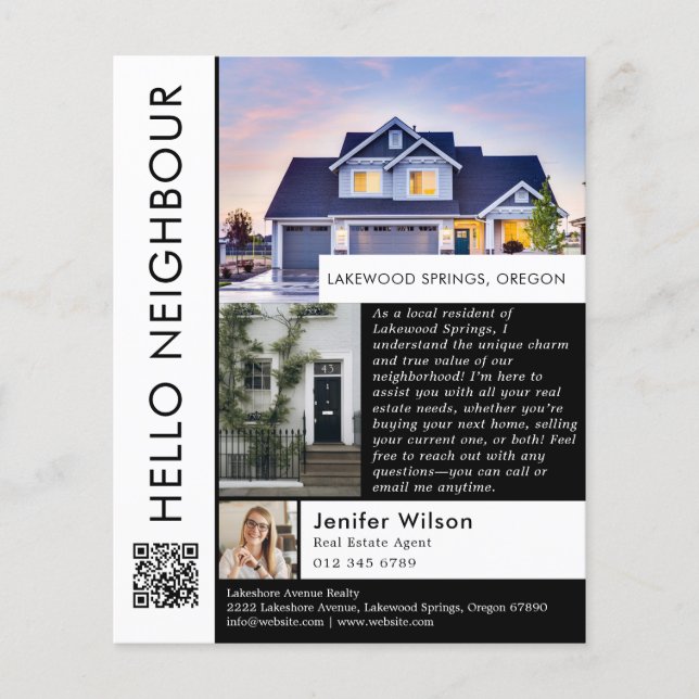 Minimalist Hello Neighbour Real Estate Introductio Flyer (Front)