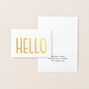 Minimalist Hello Simple Modern Glam Folded Note Foil Card