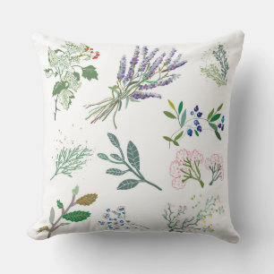 Minimalist herbs and plans herbal medicine graphic cushion