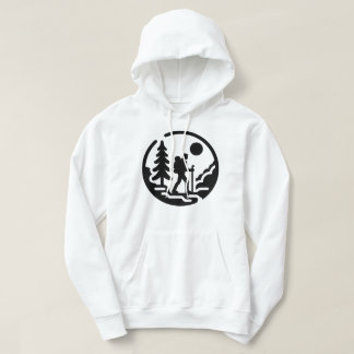 Minimalist Hiker Silhouette with Nature Scene Hoodie