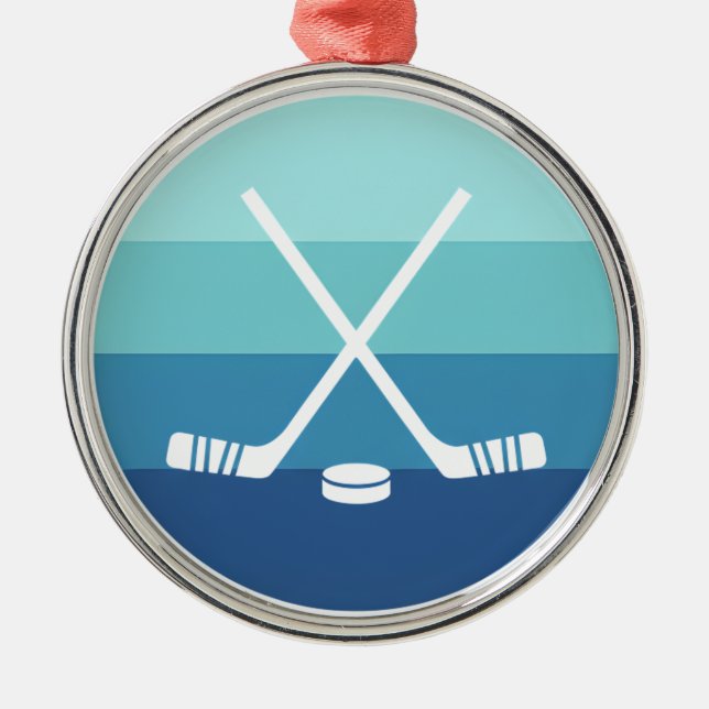 Minimalist Hockey Sticks Metal Tree Decoration (Front)