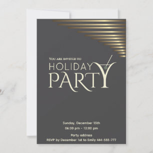 Minimalist holiday cocktail party corporate invitation