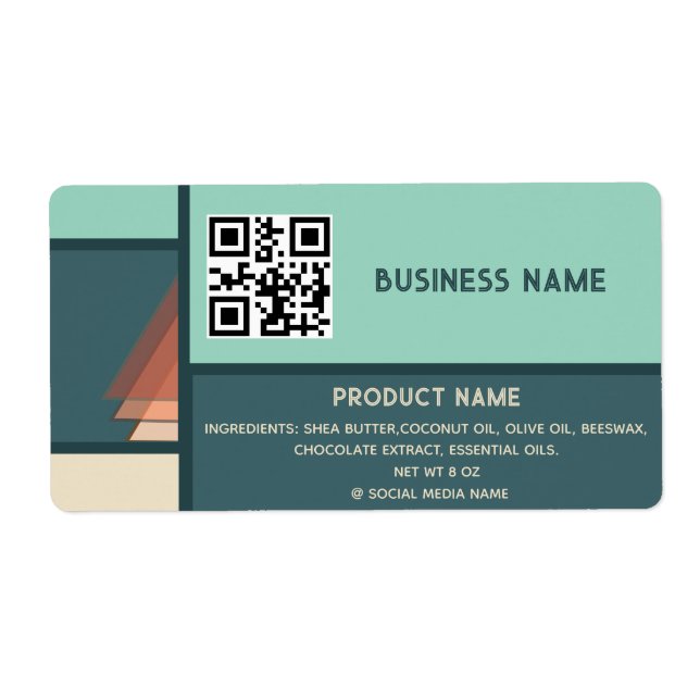 Minimalist holiday colour block qr code business (Front)