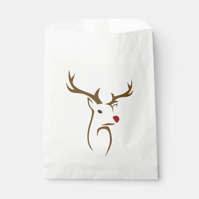 Minimalist Holiday Deer Line Art Favour Bags (Front)