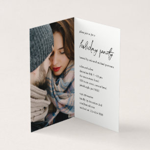 Minimalist Holiday Party Double Photo Invitation