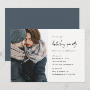 Minimalist Holiday Party Photo Invitation