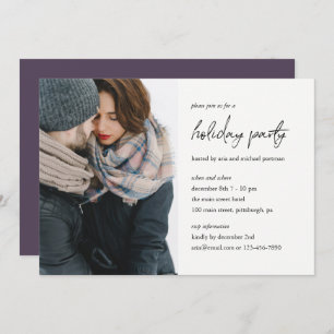 Minimalist Holiday Party Photo Invitation