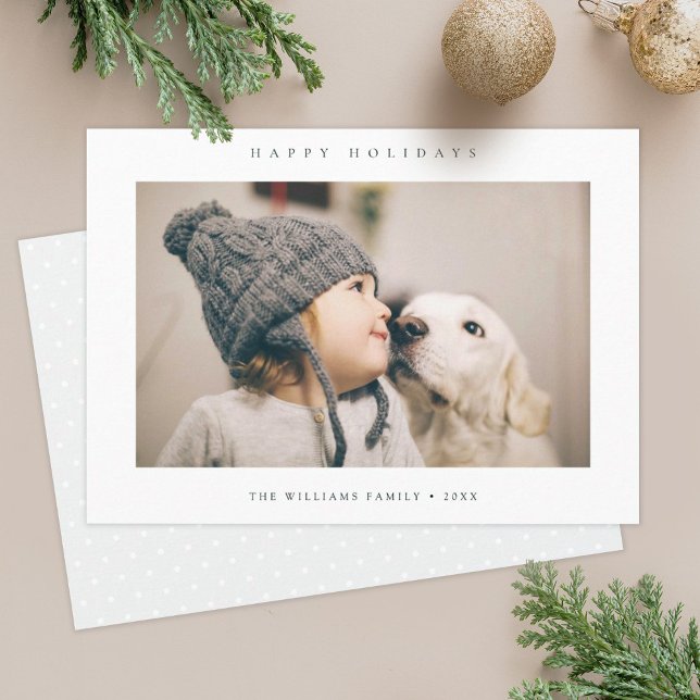 Minimalist Holiday Photo Card | Light Grey (Creator Uploaded)