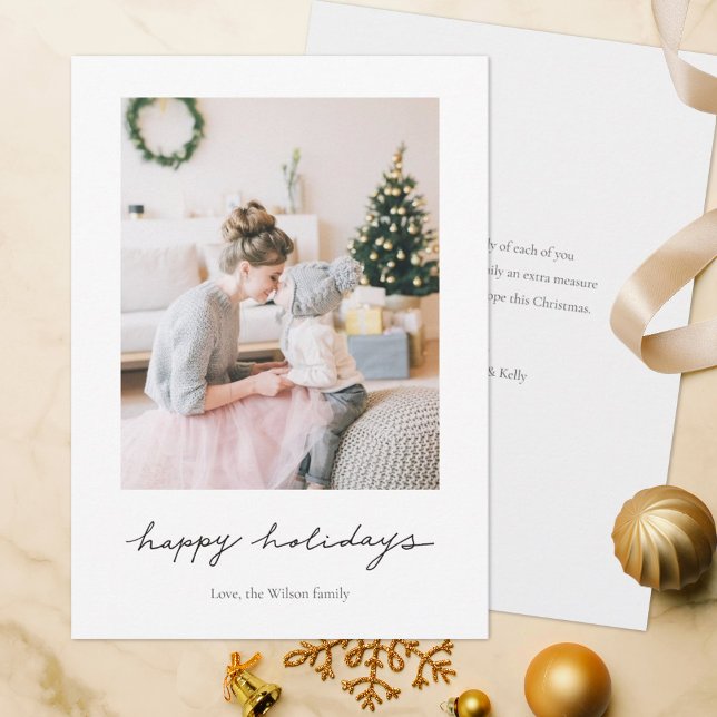Minimalist Holiday Photo Card | Light Grey (Creator Uploaded)