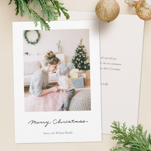 Minimalist Holiday Photo Card Soft ivory