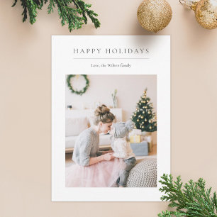 Minimalist Holiday Photo Card Soft ivory