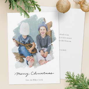 Minimalist Holiday Photo Card White
