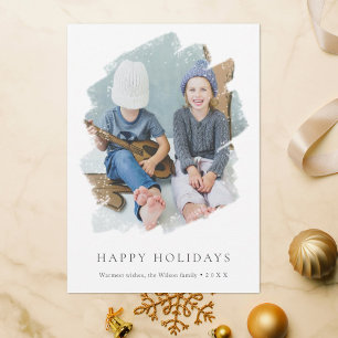 Minimalist Holiday Photo Card White